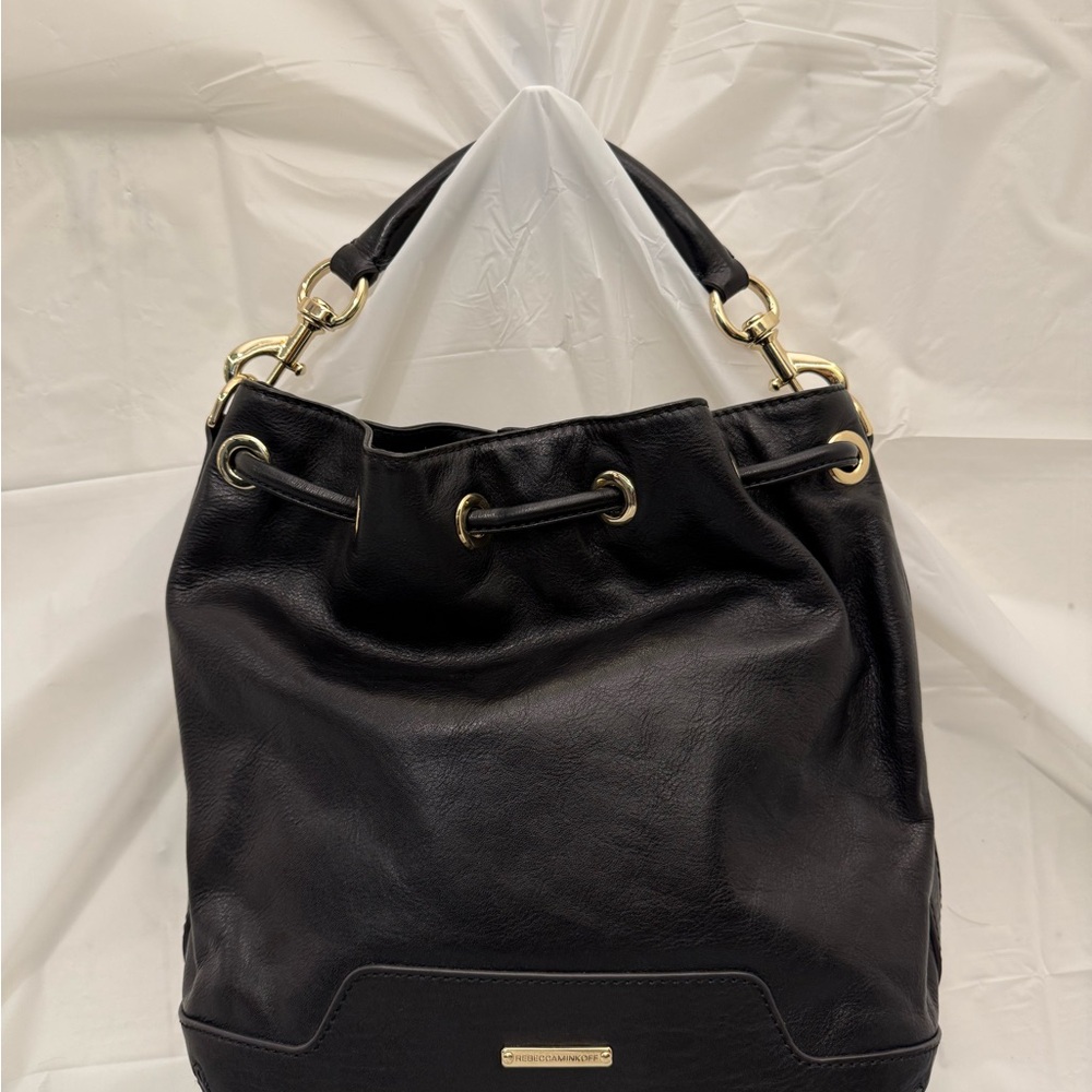 Rebecca Minkoff Fiona Leather Drawstring Convertible Bucket Bag